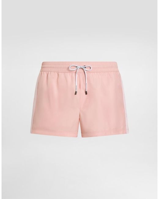 Dolce & Gabbana Pink Swim Boxer Shorts With Logo for men