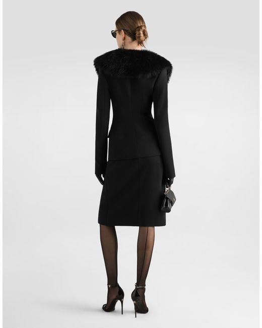 Dolce & Gabbana Black Single-Breasted Wool Jacket