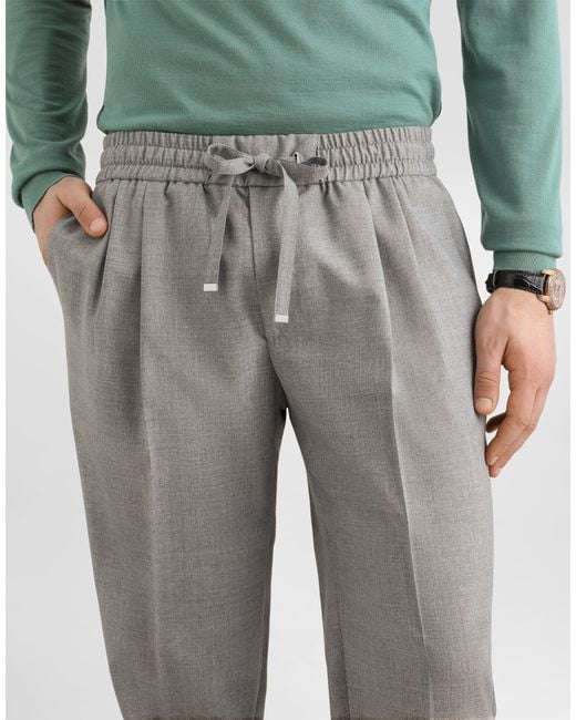 Dolce & Gabbana Gray Wool Jogging Trousers� for men