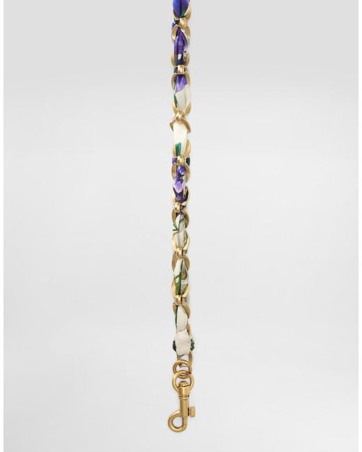 Dolce & Gabbana White Bejeweled Chain Strap
