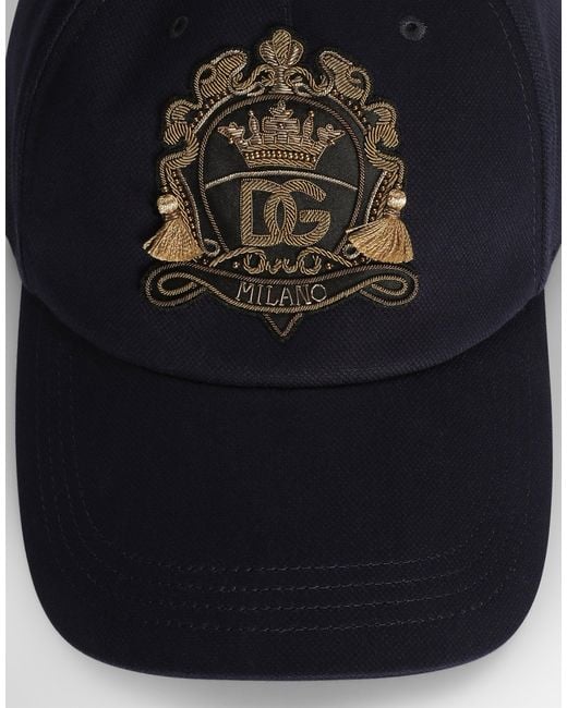Dolce & Gabbana Blue Cotton Baseball Hat for men
