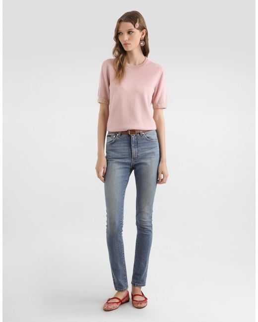 Dolce & Gabbana Blue 5-Pocket Stretch Denim Trousers