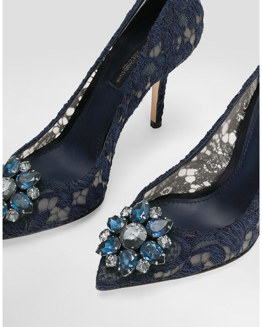 Dolce & Gabbana White Lace Pumps With Brooch Detailing