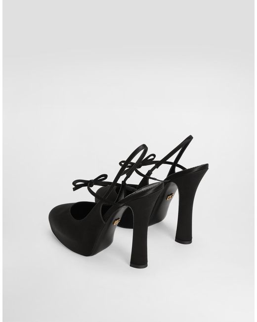 Dolce & Gabbana Satin Slingbacks White