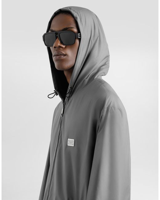 Dolce & Gabbana Sportliche Jacke Mit Kapuze Aus Technischem Gewebe in Gray für Herren