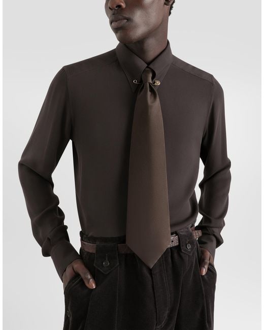 Dolce & Gabbana White Satin Tie for men