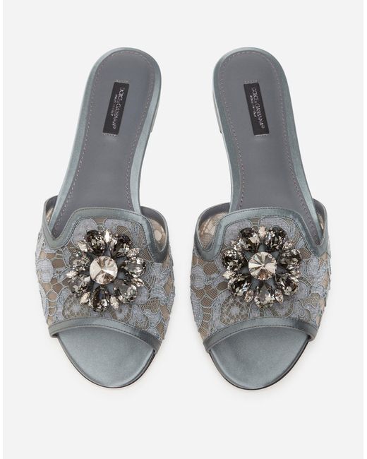 Dolce & Gabbana オペラシューズ レース クリスタル White