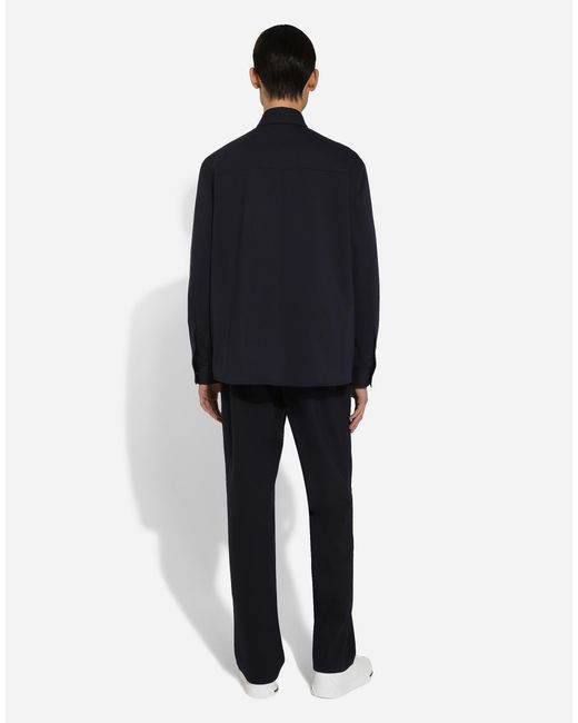 Dolce & Gabbana Blue Technical Fabric Shirt With Tag for men