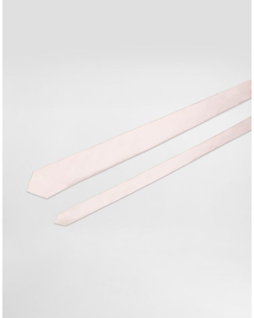 Dolce & Gabbana White Silk Twill Tie for men