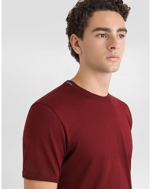 Camiseta De Algodón Dolce & Gabbana de hombre de color Red
