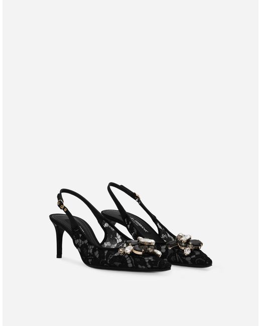 Dolce & Gabbana スリングバックパンプス レインボーレース ルレックスレース White