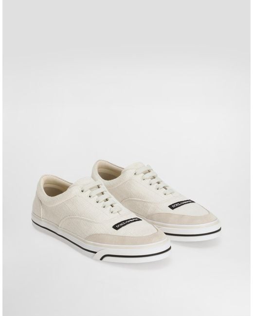 Dolce & Gabbana Natural Dg Sailing Linen Sneakers for men