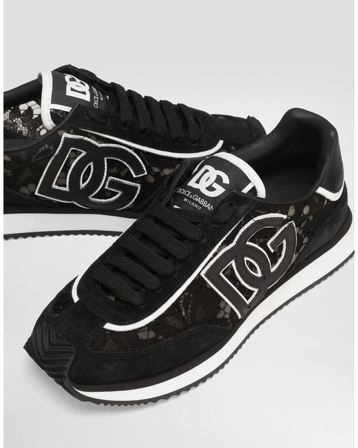Sneakers Dg Cushion En Cuir De Veau Et Tissu Dolce & Gabbana en coloris Black