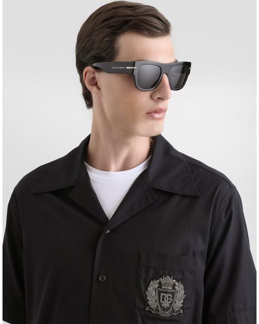Dolce & Gabbana Hawaii Cotton Shirt in Black für Herren