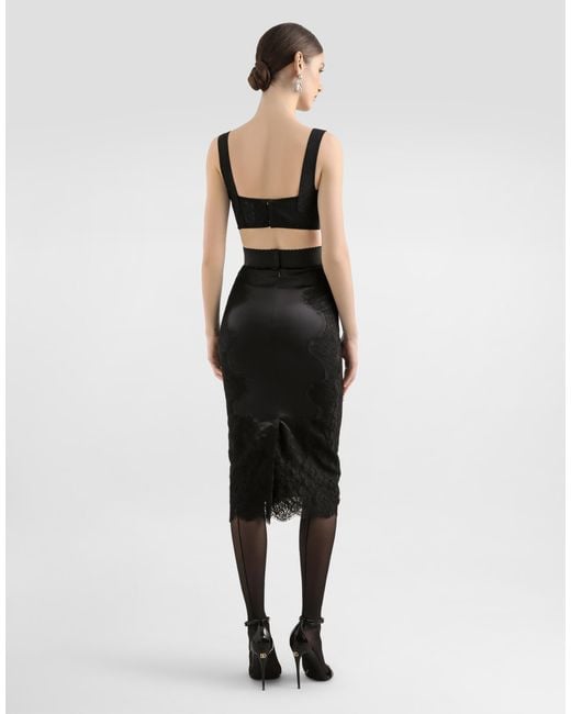 Dolce & Gabbana Black Satin Top