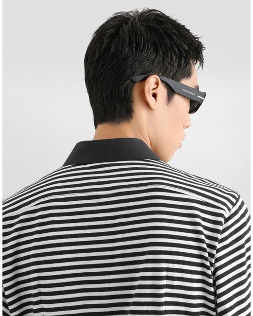 Dolce & Gabbana Multicolor Striped Jersey Shirt for men