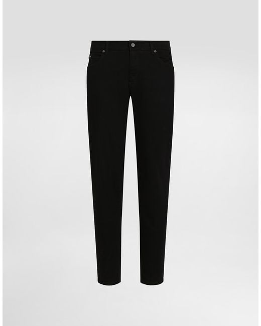 Dolce & Gabbana Black Regular-Fit Wash Stretch Jeans for men