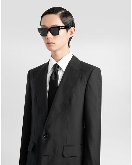 Dolce & Gabbana Black Deconstructed Single-Breasted Silk Suit for men