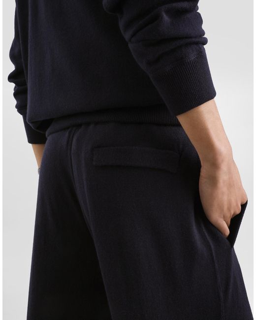 Dolce & Gabbana Blue Smooth Cashmere Trousers for men