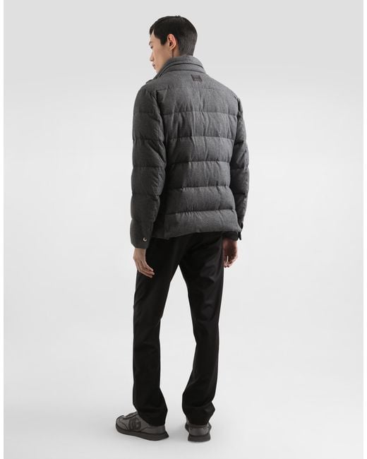 Dolce & Gabbana Black Quilted Down Jacket for men