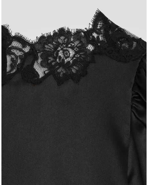 Dolce & Gabbana Black Stretch Satin Blouse