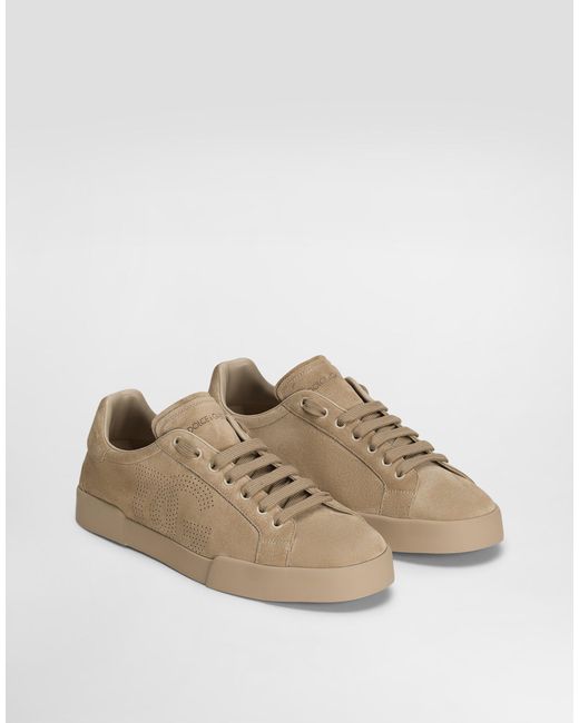 Dolce & Gabbana Natural Calfskin Strobel Portofino Light Sneakers for men