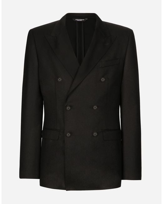 Dolce & Gabbana Zweireihige Jacke Fit Taormina Aus Wolle in Black für Herren