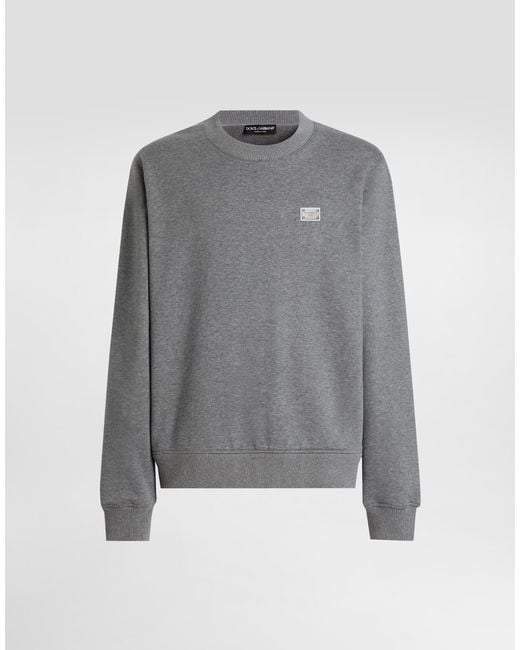 Dolce & Gabbana Gray Cotton Sweatshirt With Tag for men