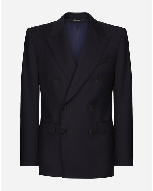 Dolce & Gabbana Zweireihige Jacke Sicilia Aus Wolle in Blue für Herren