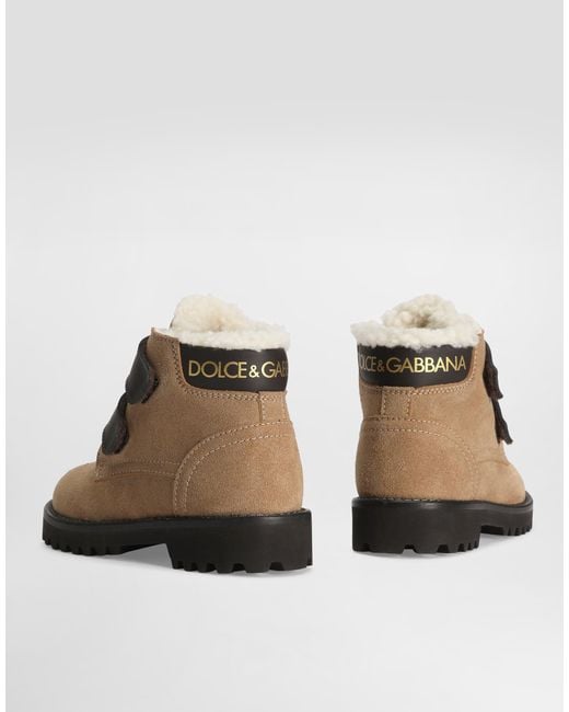 Dolce & Gabbana Multicolor Velour Fabric Boots for men