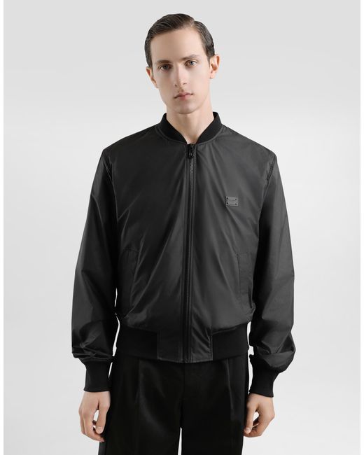 Dolce & Gabbana Black Technical Fabric Bomber Jacket With Tag for men