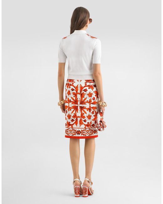 Dolce & Gabbana Orange Gonna