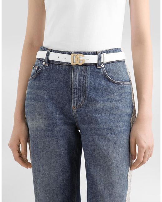 Dolce & Gabbana Multicolor Calfskin Belt With Dg Logo