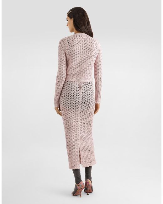 Dolce & Gabbana Pink Crochet Bustier