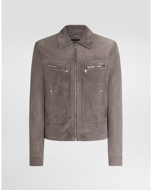 Dolce & Gabbana Gray Giubbotto for men
