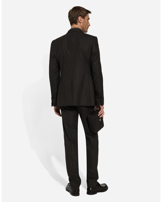 Dolce & Gabbana Black Double-Breasted Martini-Fit Suit for men