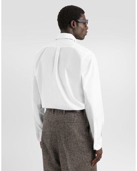 Dolce & Gabbana White Poplin Shirt for men
