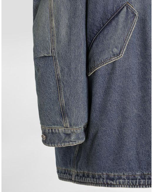 Dolce & Gabbana Blue Padded Denim Jacket for men