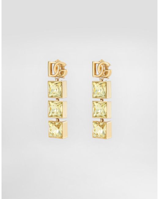 Dolce & Gabbana Dgロゴ＆ラインストーン ドロップイヤリング Metallic