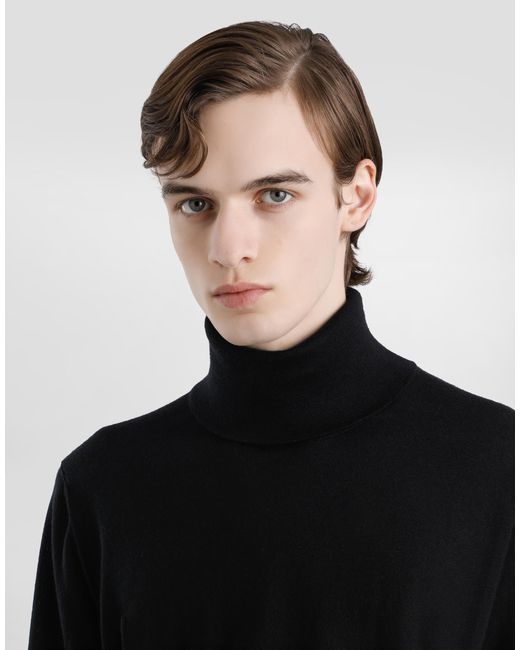 Cashmere Turtleneck Pullover Dolce & Gabbana pour homme en coloris Black