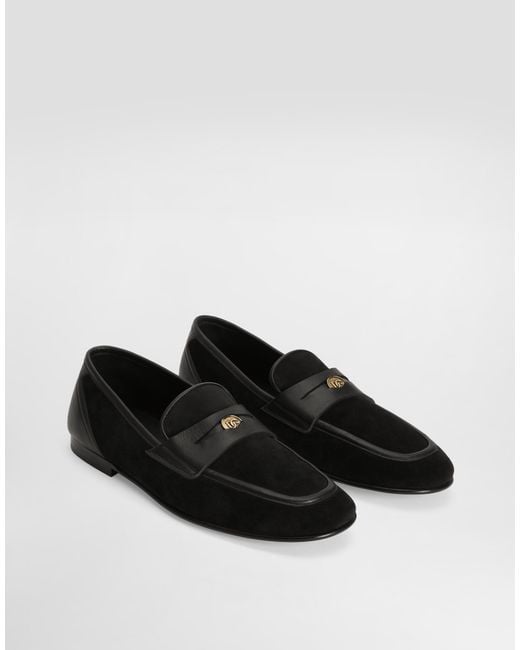 Dolce & Gabbana White Split Calfskin Slipper for men