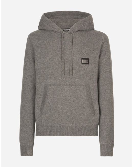 メンズ Dolce & Gabbana フード付きセーター ウール＆カシミア Gray