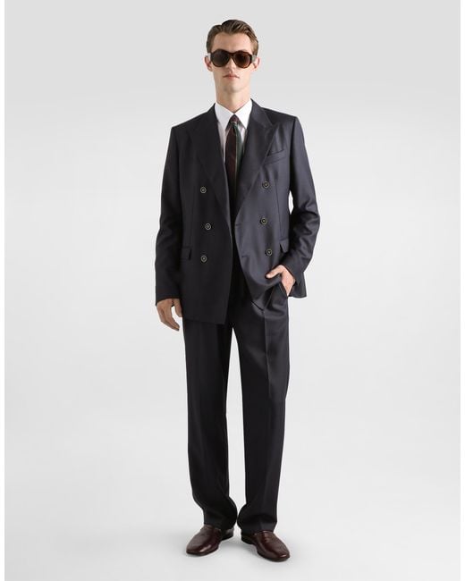 Dolce & Gabbana Blue Double-Breasted Taormina Jacket for men