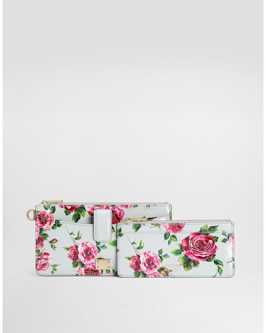 Dolce & Gabbana Multicolor Polished Calfskin Card Holder