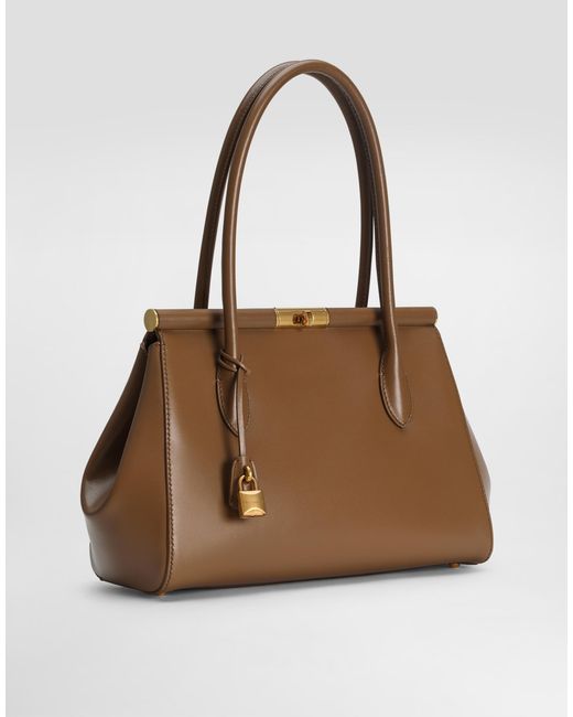 Dolce & Gabbana Brown Everyday-Bag Marlene Aus Gekrispeltem Kalbsleder