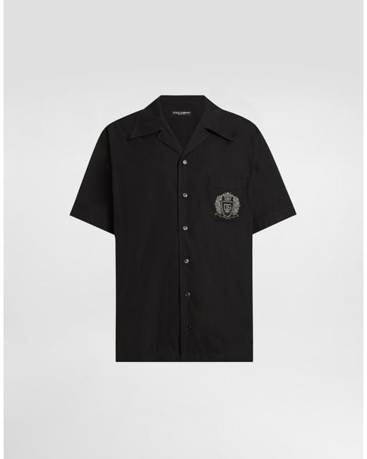 Dolce & Gabbana Black Hawaii Cotton Shirt for men