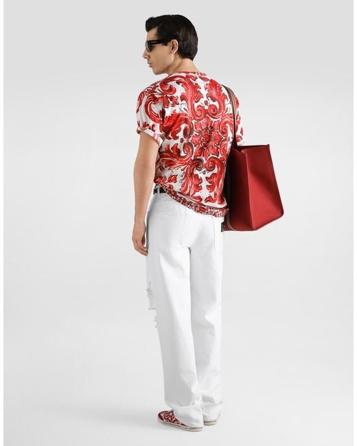 Dolce & Gabbana Red T-Shirt M/Corta Giro for men
