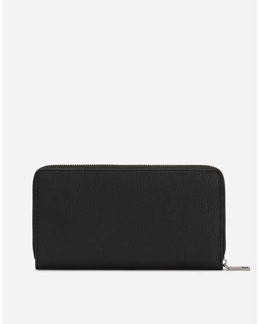 Dolce & Gabbana Black Embossed-Logo Leather Wallet for men