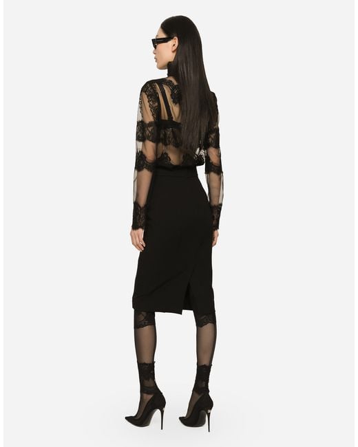 Dolce & Gabbana Black Lace Mesh Blouse