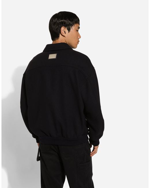 Dolce & Gabbana Black Wool-Blend Bomber Jacket for men